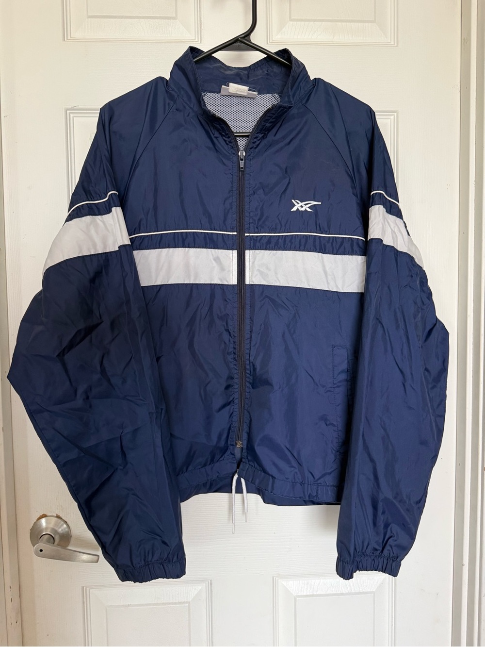Onitsuka Tiger by Asics Navy and White Men's Zip Front Windbreaker